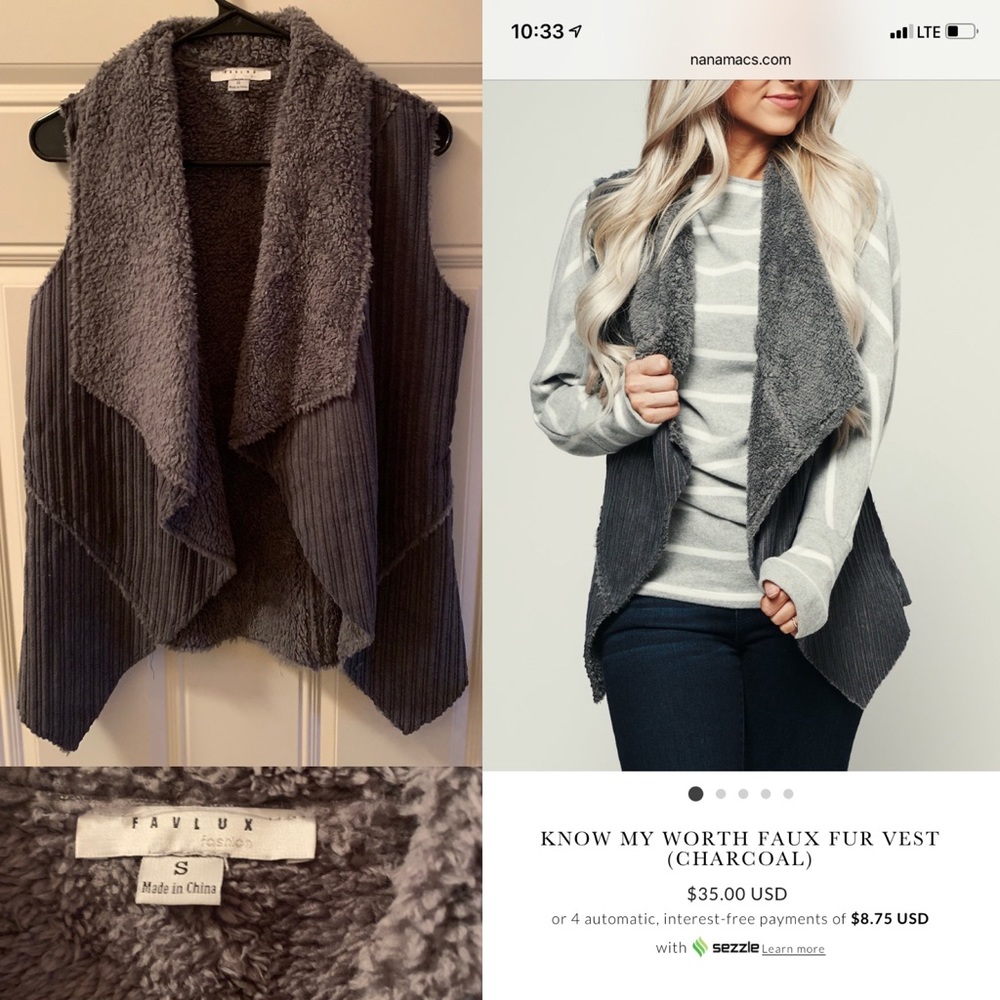 Nanamacs know my worth faux fur vest
